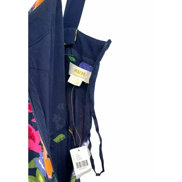 Anthropologie Maeve Vivienne blue Maxi Dress Size 2 Floral Smocked Back - Picture 8 of 12